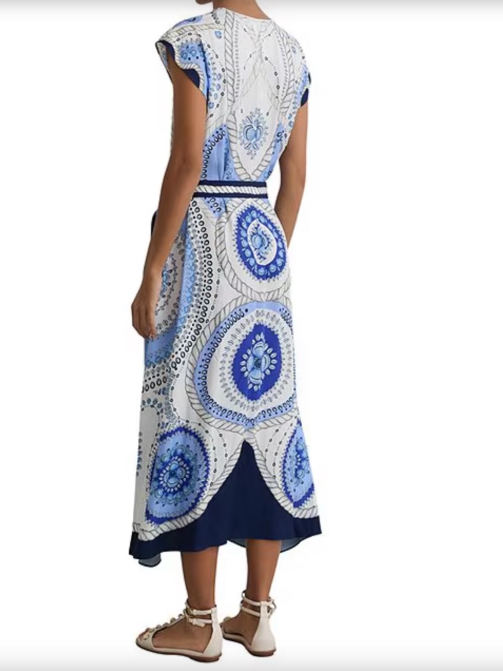 NEW/missing belt, Reiss Heidi Scarf Print Belted Midi Dress Sz 8- 85%OFF! - Picture 4 of 12